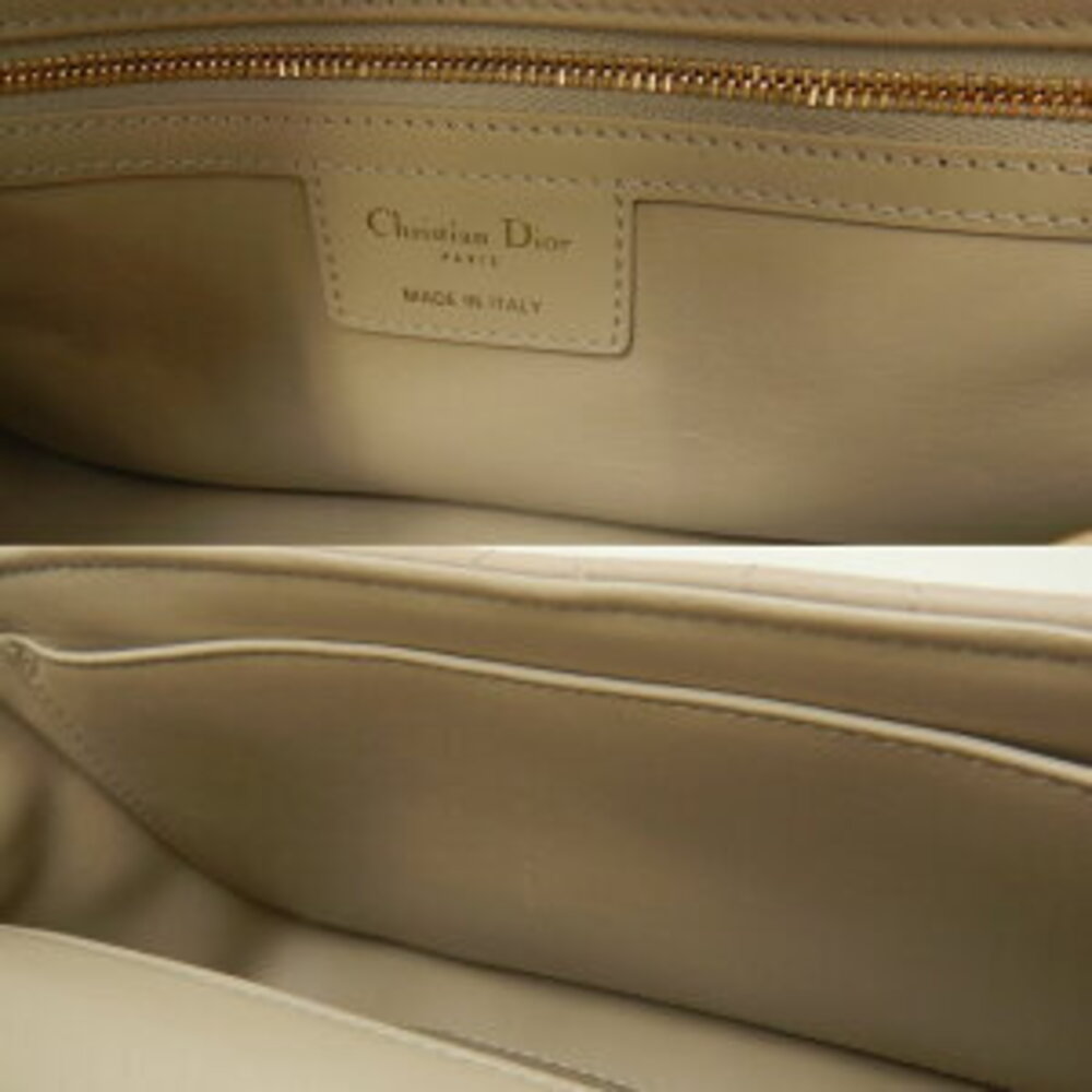 Dior Caro Cannage Shoulder Bag Beige Tan Calfskin - Picture 8 of 9